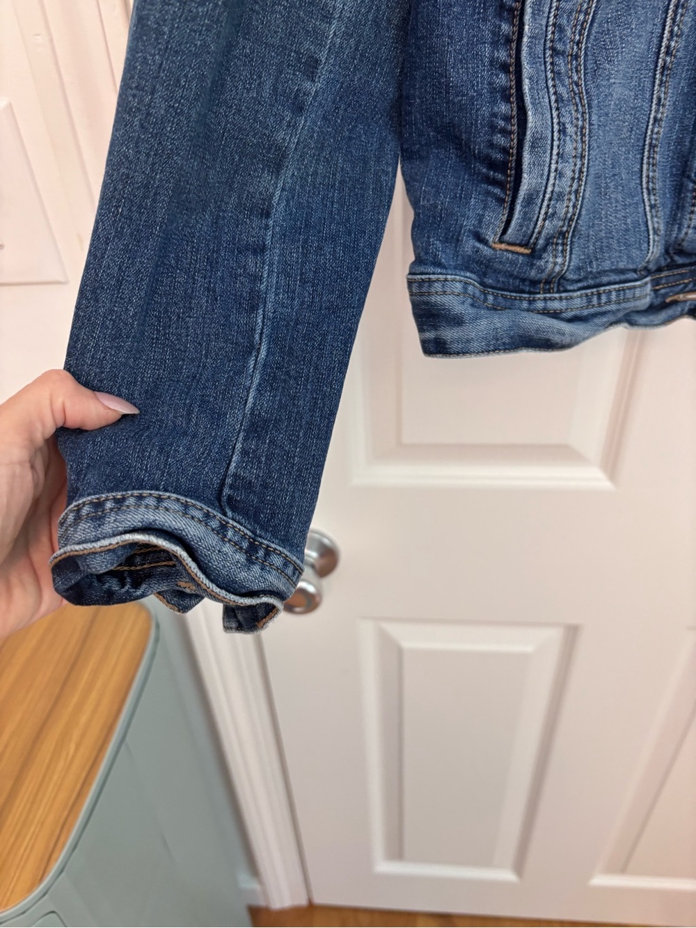 LOFT Indigo Blue Denim Jacket with Button Front - Picture 6 of 11